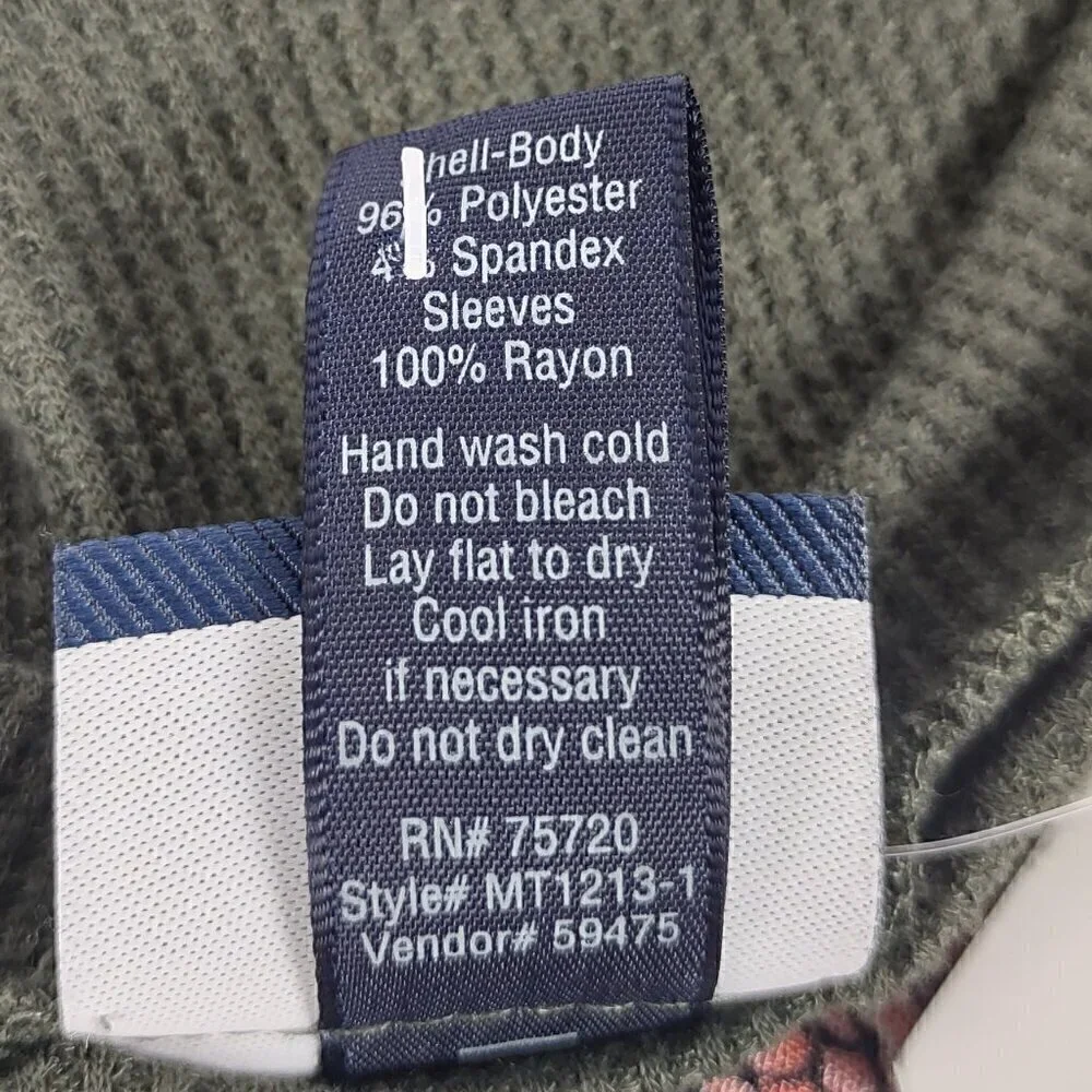 Daytrip Dusty Olive Mixed Media Free Spirit Floral Sleeve Side Tie Top Sz S (NWT - Picture 14 of 14